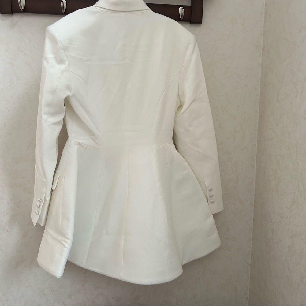 Bardot Janna Hourglass Double Breasted Blazer Mini Dress in White Size 4 - Picture 12 of 12